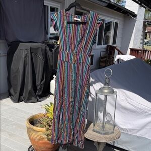 Marine Layer Multicolor Striped Button-Front Maxi Dress